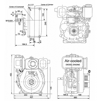 Silnik spalinowy diesel WEIMA WM178F 6.0KM
